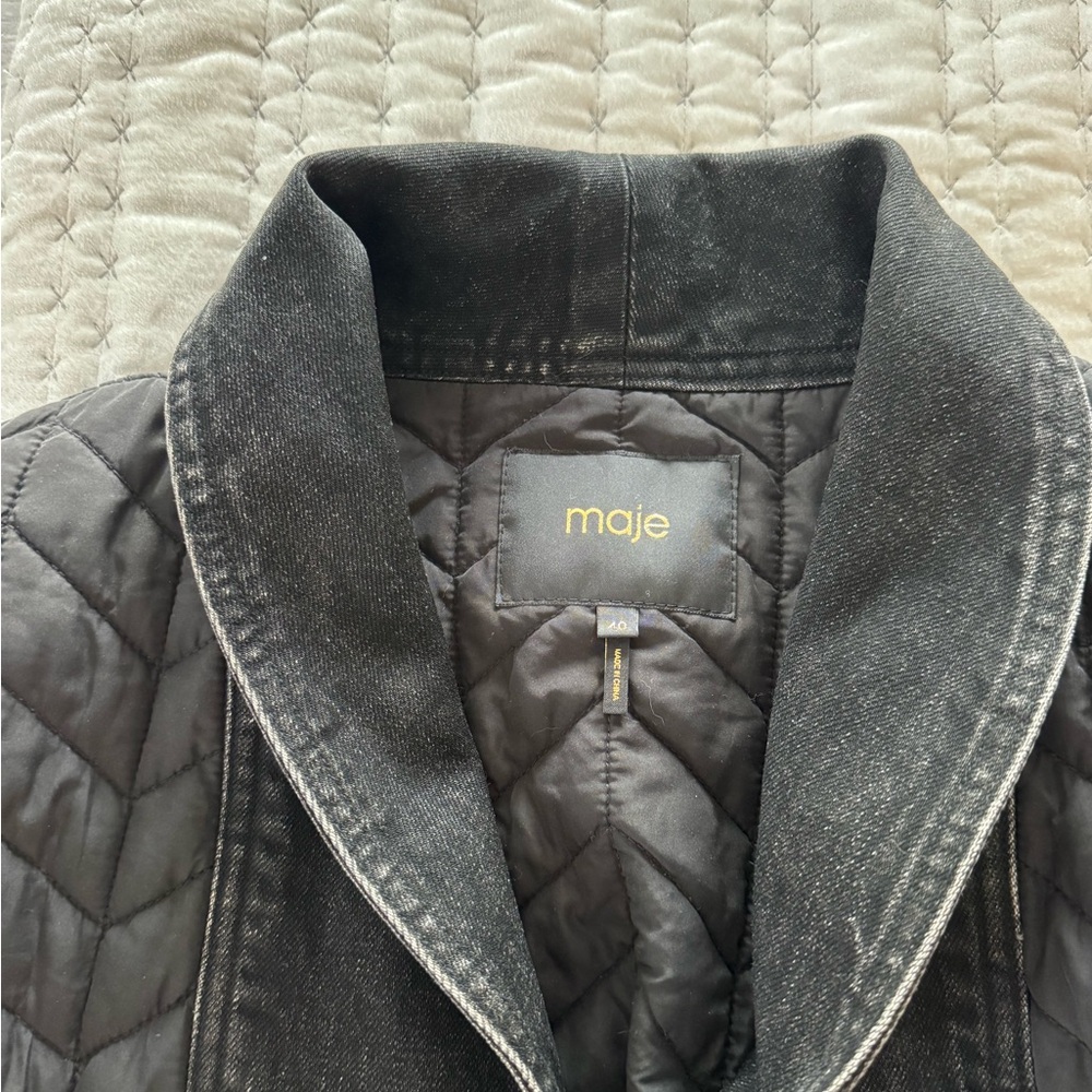 Maje Mixed Material Down Jacket - image 5